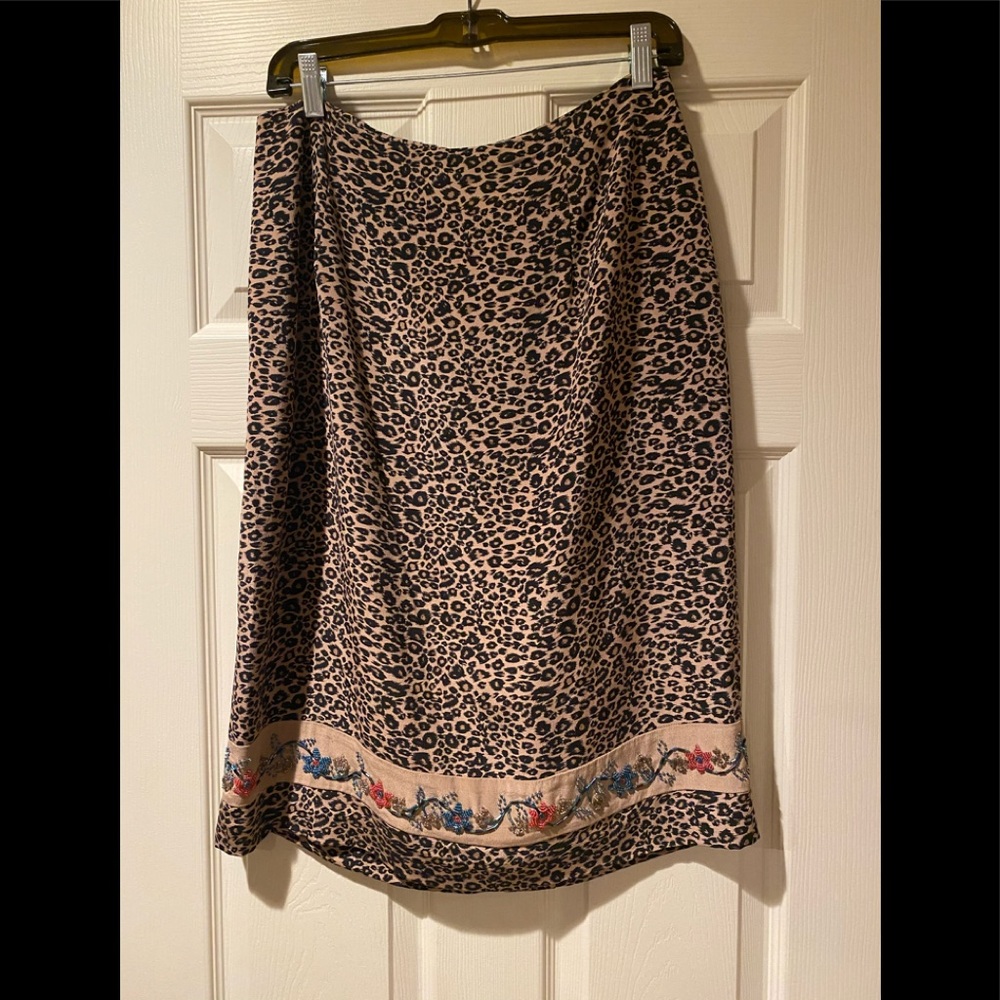 Silk Club Cheetah Skirt With Gorgeous Beading